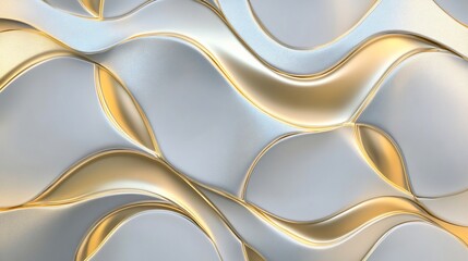 Subtle elegance featuring curved patterns in gold and pearl shimmer backdrop