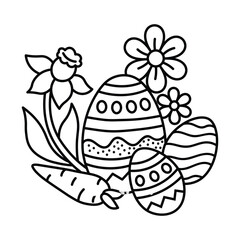 Bold and Easy, Easter Coloring Page, Line Art Drawing, Decorative Egg, Easter-themed, Holiday Coloring Fun, Easter Egg Coloring,