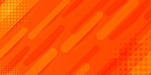 Minimal abstract orange gradient fluid background design with Halftone dots colorful.