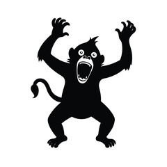 Screaming Monkey Silhouette Illustration