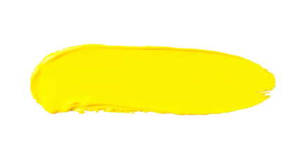 Yellow stroke of paint isolated on transparent or white background