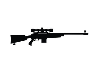 Sniper Rifle Silhouette with Scope
