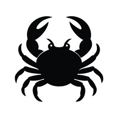 Black Silhouette Crab Icon Illustration