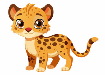 Adorable Cartoon Cheetah Cub Illustration for Kids