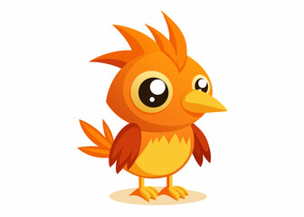 Adorable Cartoon Orange Bird Illustration for Children