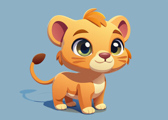Adorable Cartoon Lion Cub Illustration for Kids