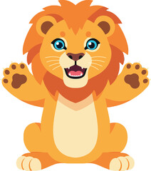 Fototapeta premium Cute lion cartoon character vector illustration for t-shirt printing and craft projects 