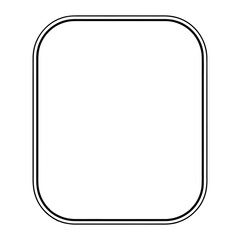 Smart mirror with UI Silhouette, Vector, Illustration, Icon, Logo, White Background.