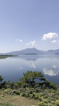 mountain lake in the morning