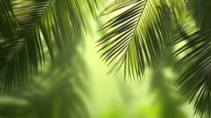 Obraz premium Lush tropical foliage casts dappled shadows.