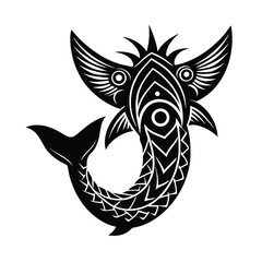 Polynesian Myth Leviathan with Tribal Markings