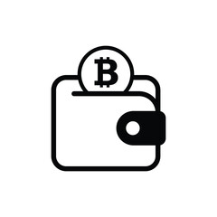 Bitcoin Wallet Icon Symbol Cryptocurrency Wallet Icon with Coin