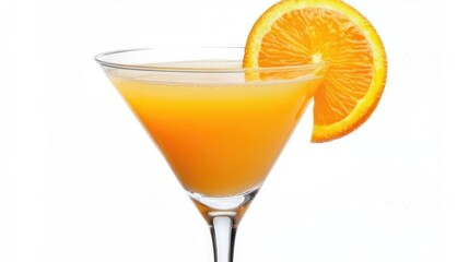 Fototapeta premium Screwdriver cocktail high-resolution cocktail drink in clear glass with vibrant garnish, isolated white background