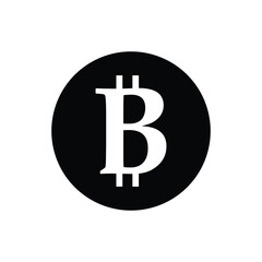 Minimal Bitcoin Logo Icon – Cryptocurrency Symbol Collection Vector