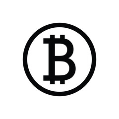 Minimal Bitcoin Logo Icon – Cryptocurrency Symbol Collection Vector, Bitcoin Symbol in Circle