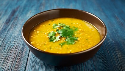 delicious yellow lentil soup with fresh cilantro a flavorful and healthy meal