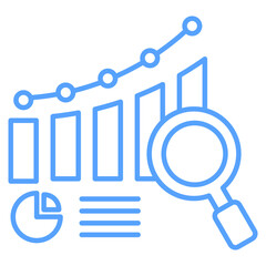 Data Analysis icon blue style