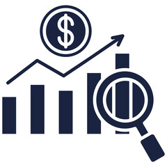 analysis icon blue style