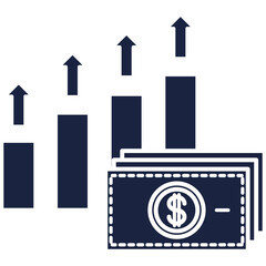 Profit icon blue style