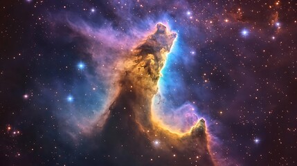 Fototapeta premium Colorful nebula formation in deep space.
