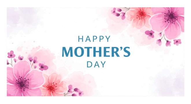 Elegant Mother's Day greeting card with watercolor floral accents. A heartfelt design for celebrating mothers with love and appreciation.