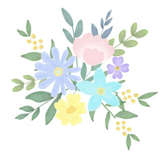 フラワーブーケのイラスト