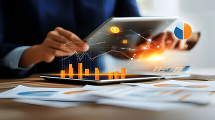 Business Analytics Dashboard with Holographic Data Visualization