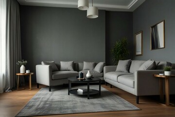 modern living room with fireplace