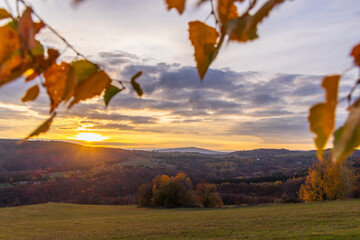 Golden sunset and colorful autumn foliage in National park Polana mountains, Slovakia © Richard Semik
