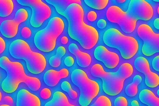 Vibrant neon liquid bubbles pattern for bold artistic design