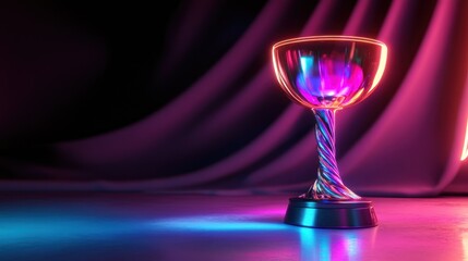 Neon Trophy on Stage