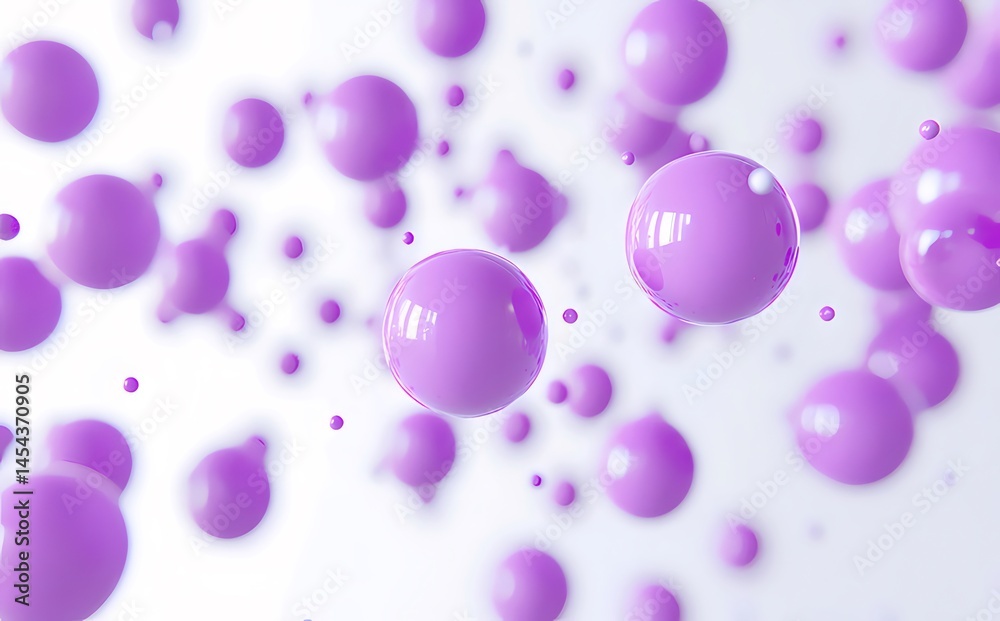 Aufkleber 白い背景に浮かぶ紫色の球体の抽象的な3dレンダリング 明るい光沢のある表面のシンプルなデザイン