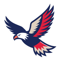 Fototapeta premium Patriotic-flying-American-flag-eagle-vector 