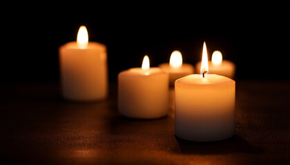 candle lights in the darkness