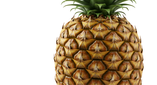 Pineapple Close Up on Transparent Background