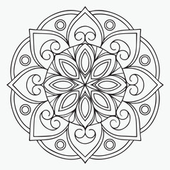 Coloring page featuring a mandala design
