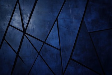 Dark Blue Abstract Texture with Angled Black Geometric Lines and Pattern
