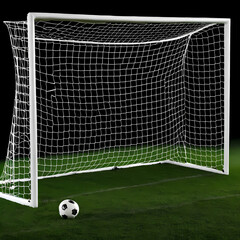 White football soccer goal set bundle isolated