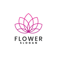 Fototapeta premium Minimalist pink lotus flower logo design