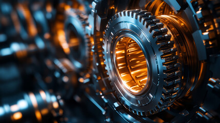 Fototapeta premium Precision bearings and gears are illustrated in motion, symbolizing the hidden yet powerful mechanics behind technology