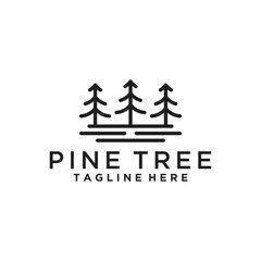 Minimalist pine tree logo design