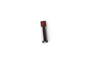 4-channel garage gate remote control on white background useful for security system branding, smart...