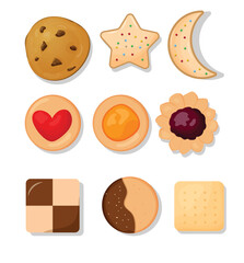 Collection of cookies vector illustration