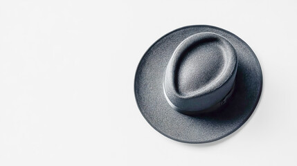 Black Derby Hat on White Background