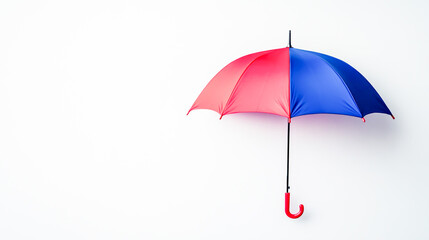 blue and red umbrella on white background