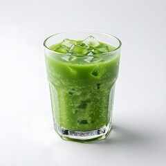 Iced Green Drink Refreshing Beverage in Glass