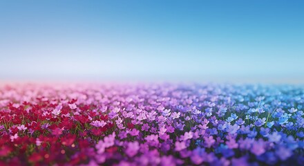 Fototapeta premium Flower Field Against Blue Sky