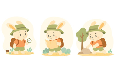 Cute Bunny Explorer on Outdoor Adventure