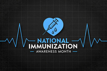 National Immunization Awareness Month: Blue Heart Vaccine Campaign Poster
