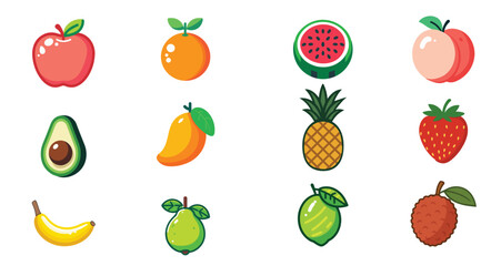 Colorful Cartoon Fruit Icon